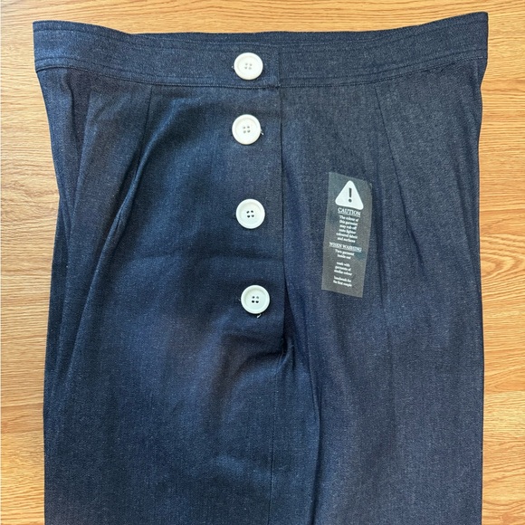Vivien of Holloway NEW 1940s style denim slacks - waist 32 (UK 18 see chart) - Picture 4 of 6